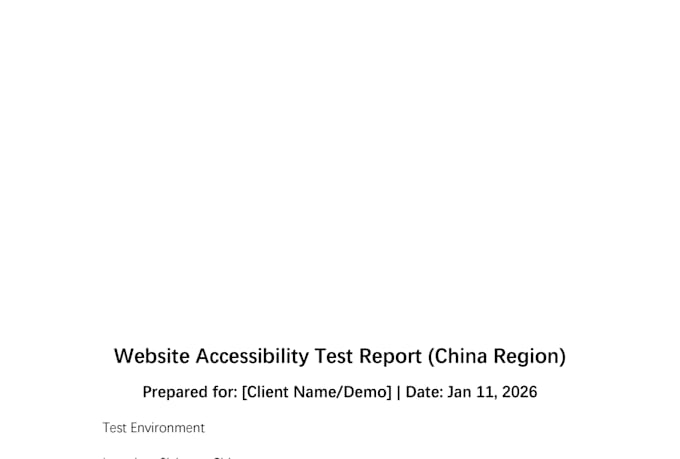 review your website accessibility from china and give improvement feedback